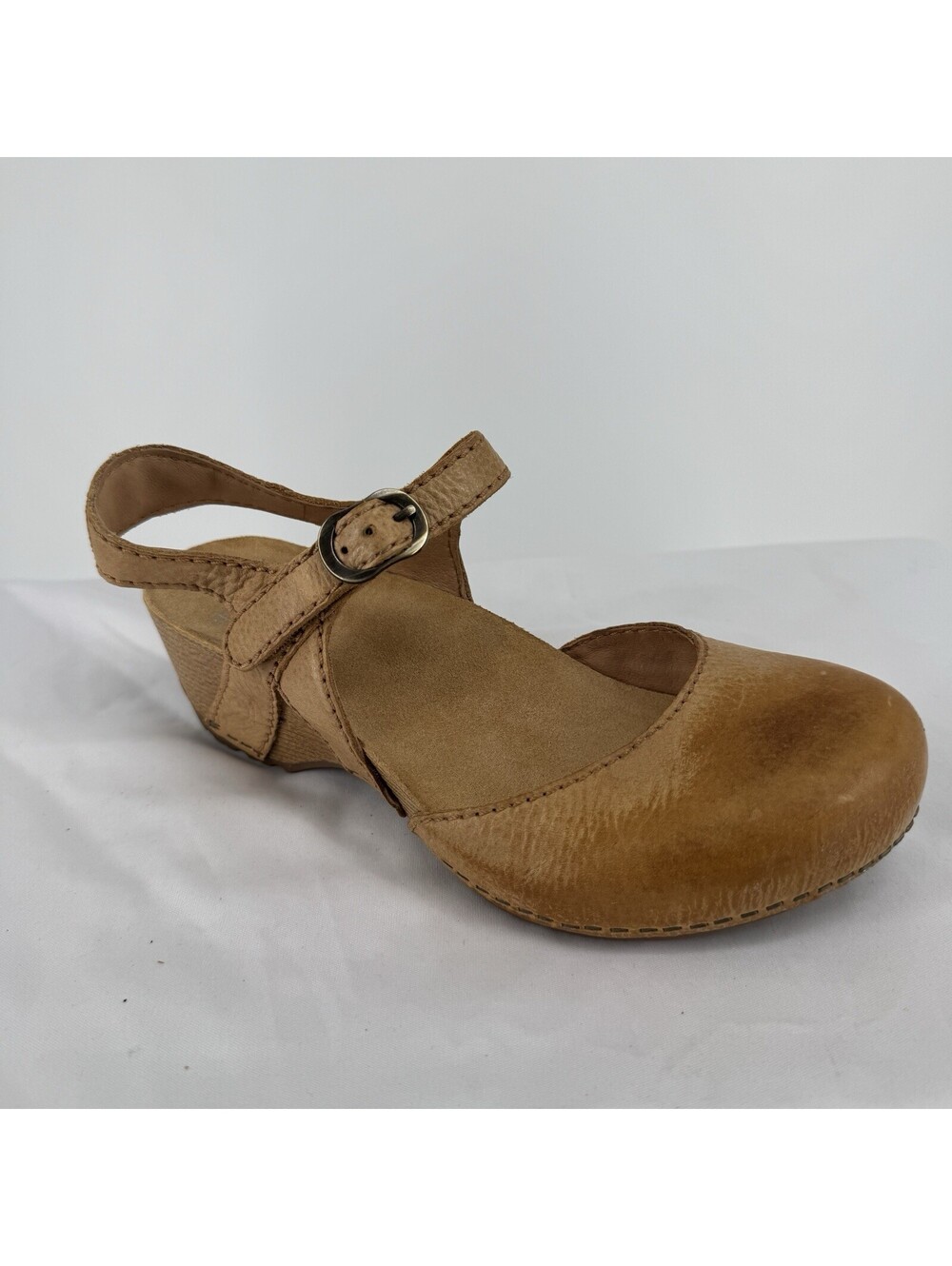 Dansko clogs womens 36 6 tiffani tan milled burnished mary jane scandinavian